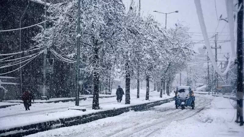 कश्मीर में बर्फबारी से लोगों की हालत खराब